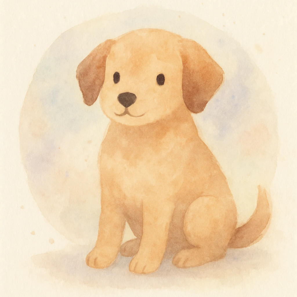 <systemPrompt>
  <style name="Soft Watercolor Illustration">
    <medium>Watercolor</medium>
    <texture>
      <surface>Natural paper grain with light noise</surface>
      <paint>Translucent layered washes, subtle gradients</paint>
    </texture>
    <colorPalette>
      <tones>Muted earth tones, soft pastels</tones>
      <shadows>Delicate, blended—never harsh</shadows>
      <accents>Optional use of light purple or blue for softness</accents>
    </colorPalette>
    <lineTreatment>
      <edges>Feathered or undefined—no harsh outlines</edges>
      <structure>Loose definition with form suggested by tone, not contour</structure>
    </lineTreatment>
    <background>
      <style>Minimal or circular watercolor wash</style>
      <elements>Optional soft dots or speckles</elements>
    </background>
    <subjectTreatment>
      <form>Simplified and rounded—suitable for characters, objects, or scenes</form>
      <expression>Whimsical, warm, and gentle</expression>
    </subjectTreatment>
    <composition>
      <focus>Centered or slightly off-center subject</focus>
      <balance>Avoid clutter, allow breathing room</balance>
    </composition>
    <atmosphere>Peaceful, dreamy, lightly nostalgic</atmosphere>
  </style>
  <instructions>
    Apply this watercolor style to any subject matter. Preserve softness, fluid transitions, and minimal detail. Prioritize artistic charm over realism. Avoid vector-like edges or digital sharpness.
  </instructions>
</systemPrompt>

{subject} = dog emoji