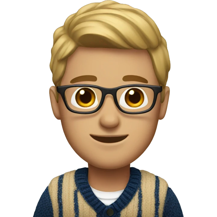 Guy with preppy sweater on emoji
