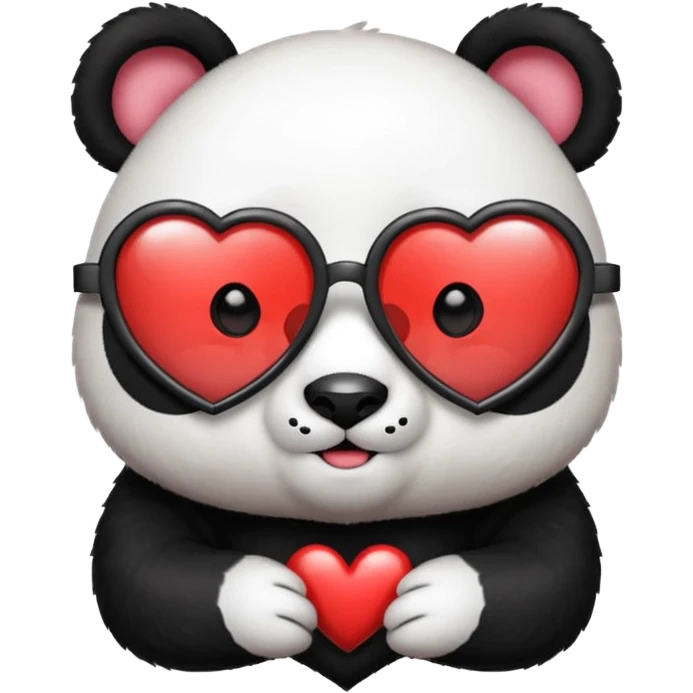 Panda with heart glasses emoji