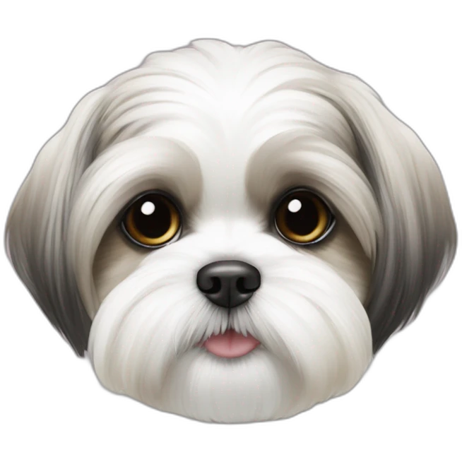 Whitewith offwhite patch female maltese shih tzu emoji