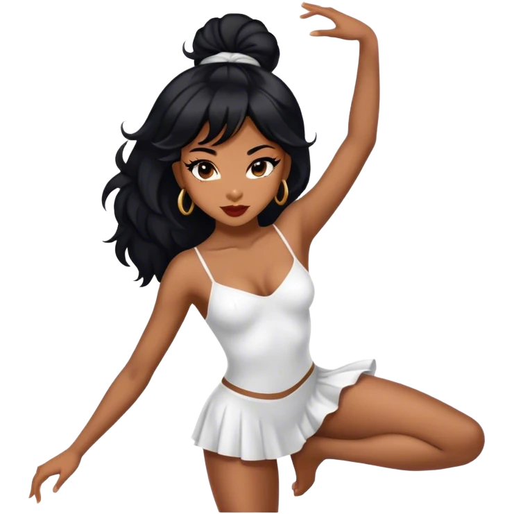 sexy dancer light brown black hair black girl emoji