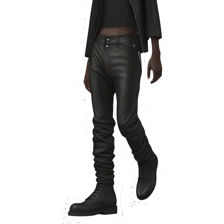 rick owens dark loose leather pants emoji