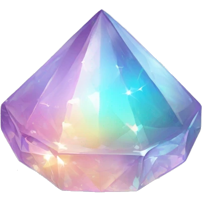 Sparkly glossy Pastel iridescent glass crystal pyrmaid emoji