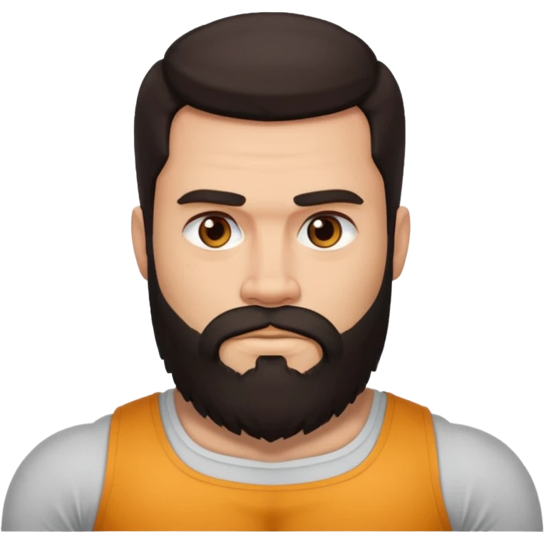 strong bearded man dark hair muscles emoji