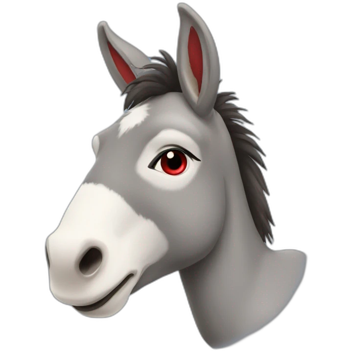 Donkey with red lips and eyelashes emoji