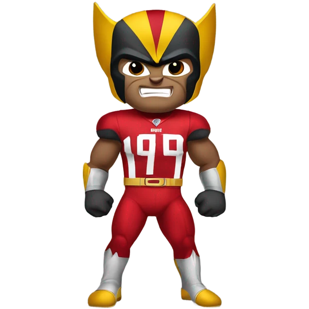 Wolverine in costume with 49ers colors emoji