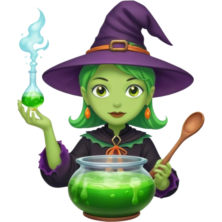 green witch cooking potion emoji