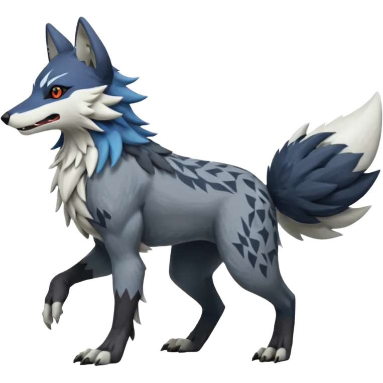 Fionbri-Vernid-Trico-Nargacuga-Wolf-Link-Silvally-fusion, full body emoji