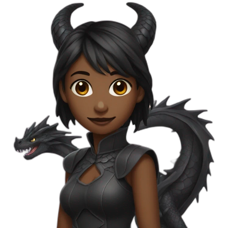 black dragon girl emoji
