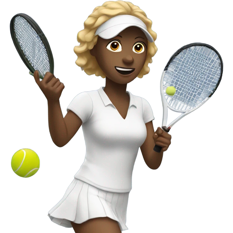 White woman hitting tennis ball  emoji