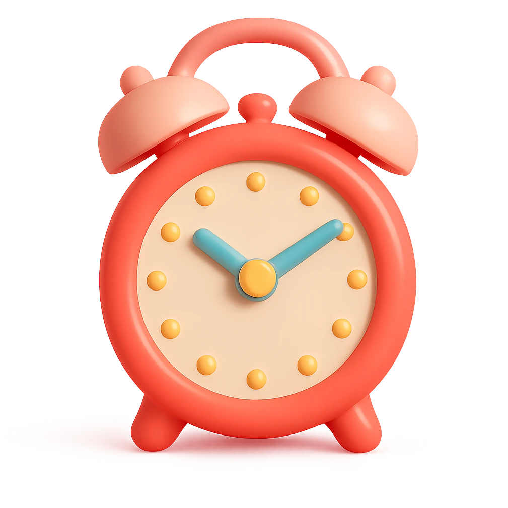vintage red alarm clock emoji