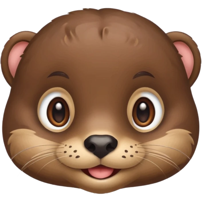Cute Otter Face, smiling with big eyes emoji