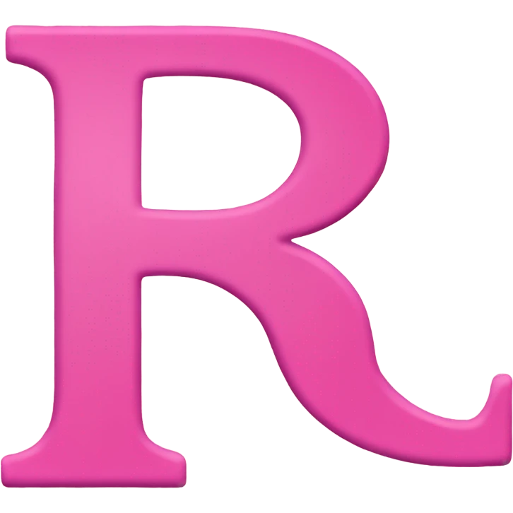 Letter R in pink font emoji