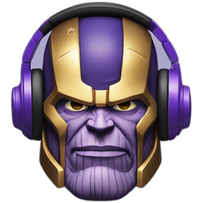 Thanos with headphones emoji
