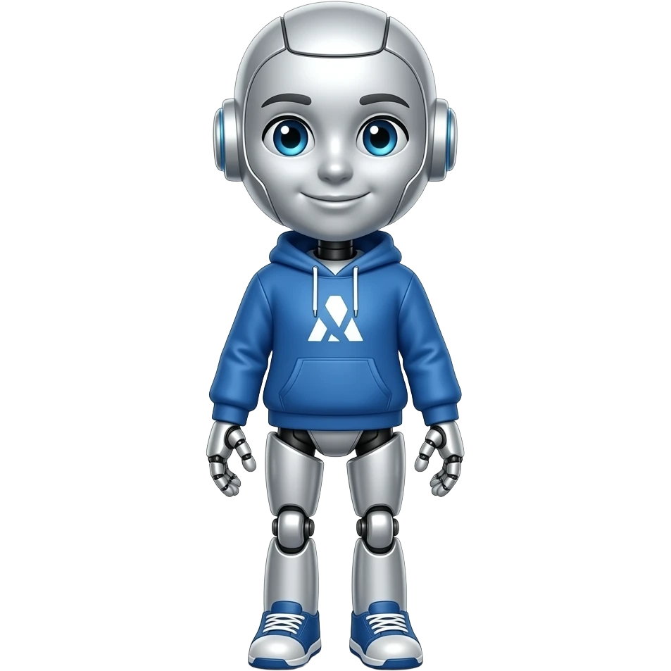 female robot mascot that represents Claude the AI tool emoji