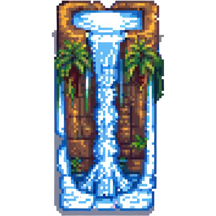 waterfall emoji, similar to 🏞️, pixel art style emoji
