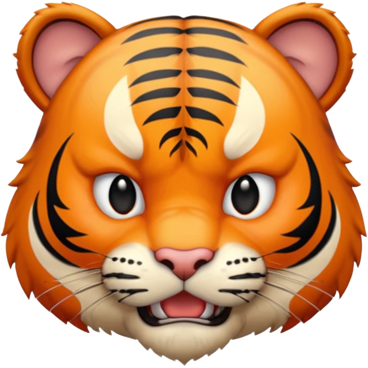 Cute small angry face tiger emoji