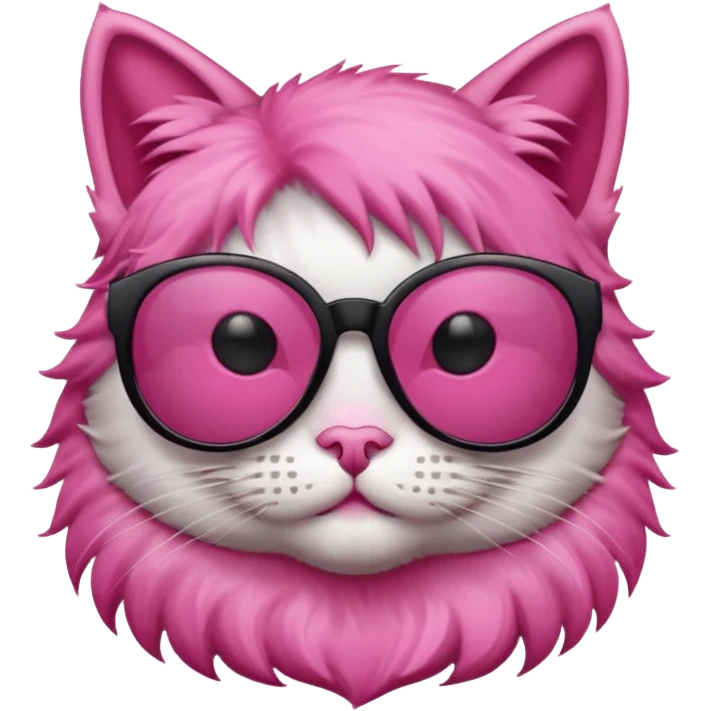 Cat with sunglasses pink color emoji