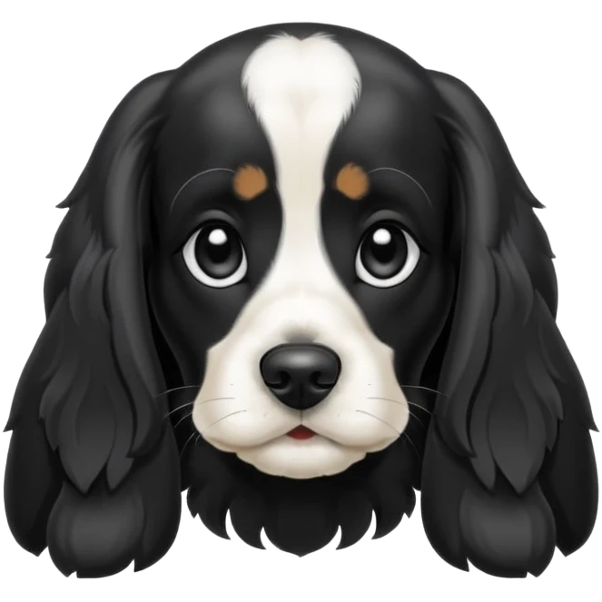 Собака русский кокер спаниель черно-белого цвета emoji