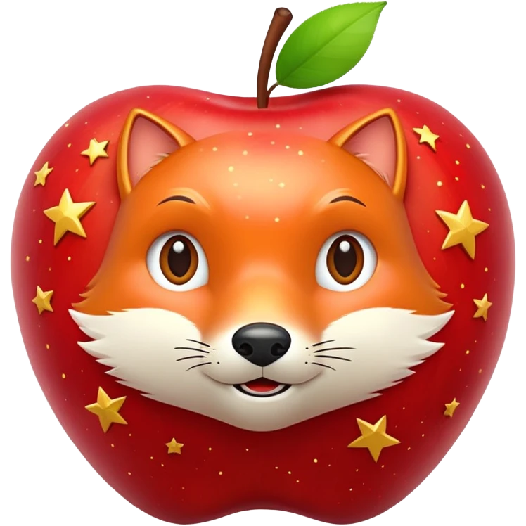 Apple with stars fantastic Mr fox emoji