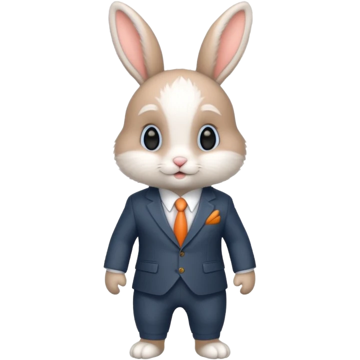 baby bunny in suit no carrot emoji
