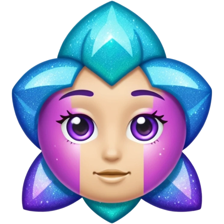 Glitter Purple and Cian Mark Check emoji