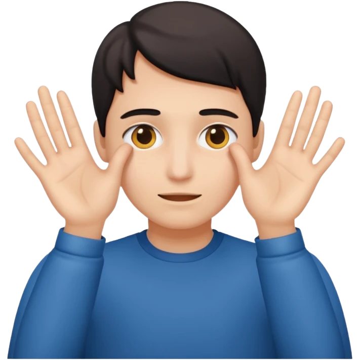 Covering the face with hands and peeping through your finger emoji