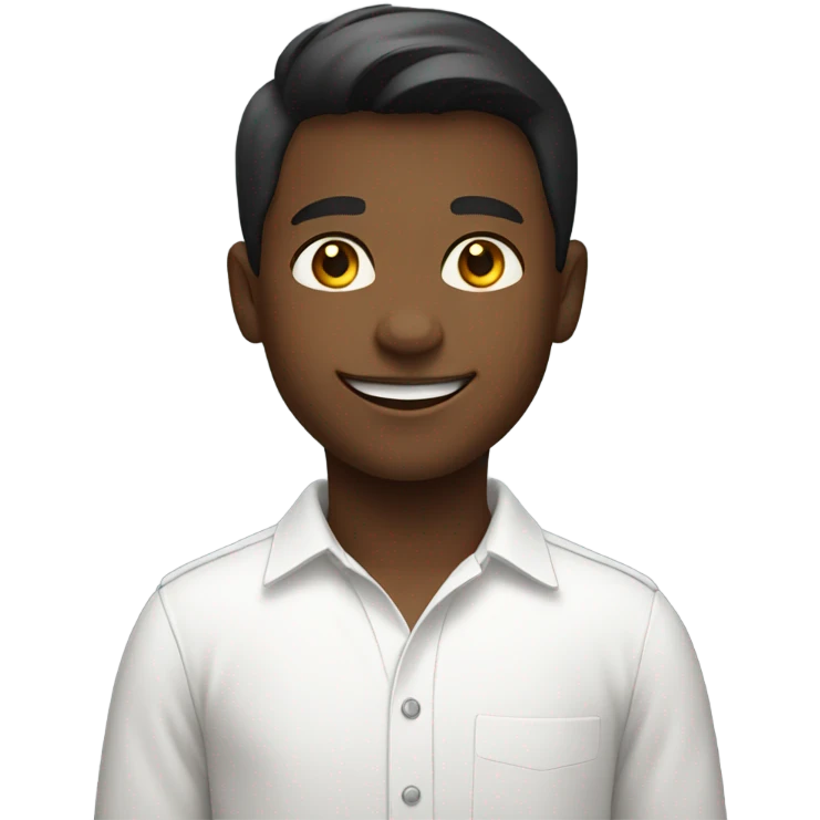smiling boy in white shirt emoji