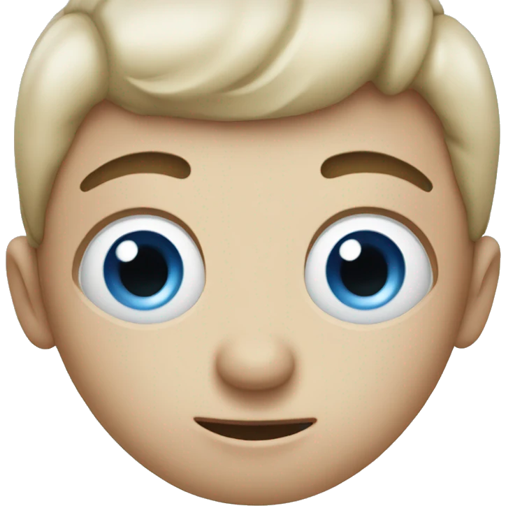 An emoji with blue huge eyes emoji