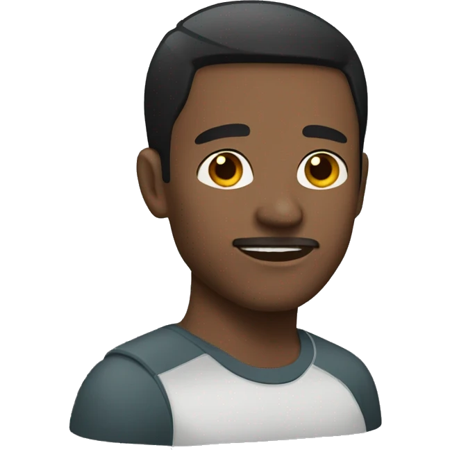 man with short straight dark hair emoji