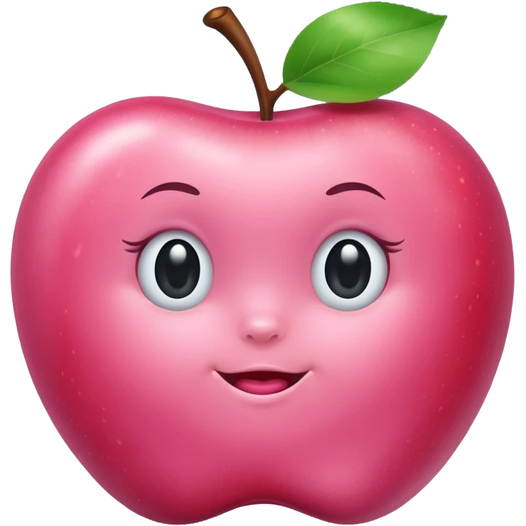 baby pink colored apple no face emoji