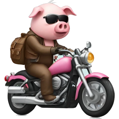 Cold pig on motorcycle  emoji