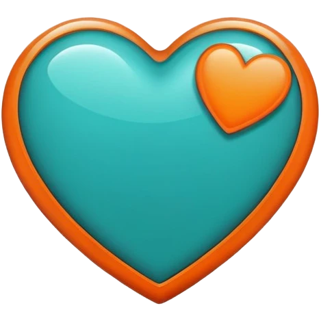 teal and orange heart emoji