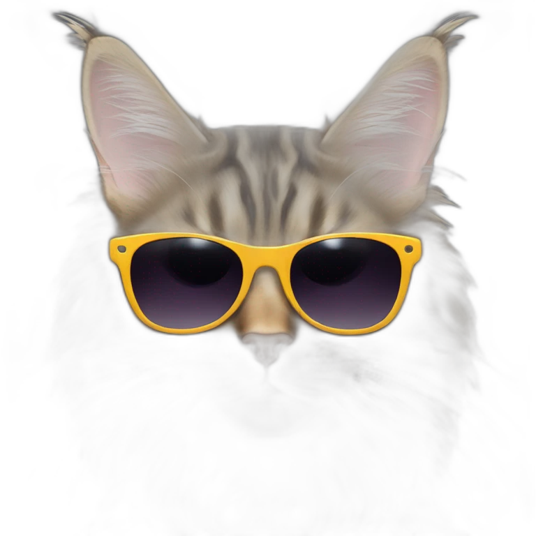 Tabby maine coon with sunglasses emoji