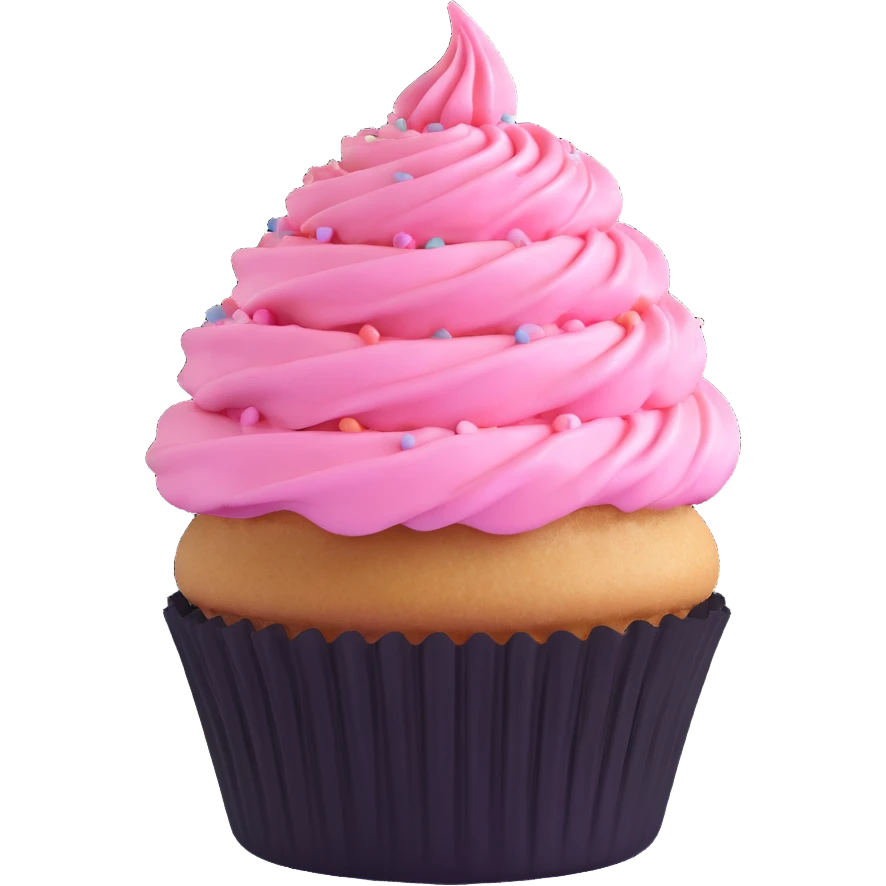 cupcake with pink icing emoji