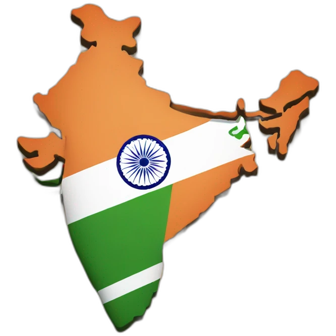 Indian flag on indian map emoji