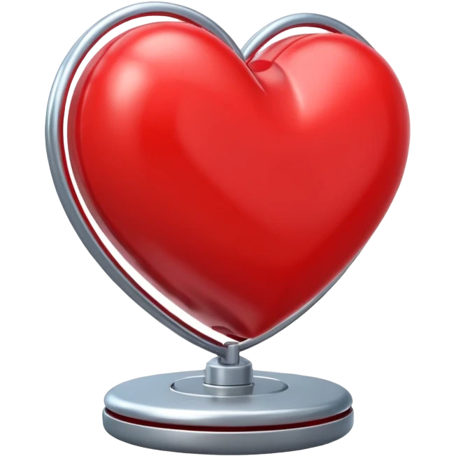 3 D spinning red heart emoji