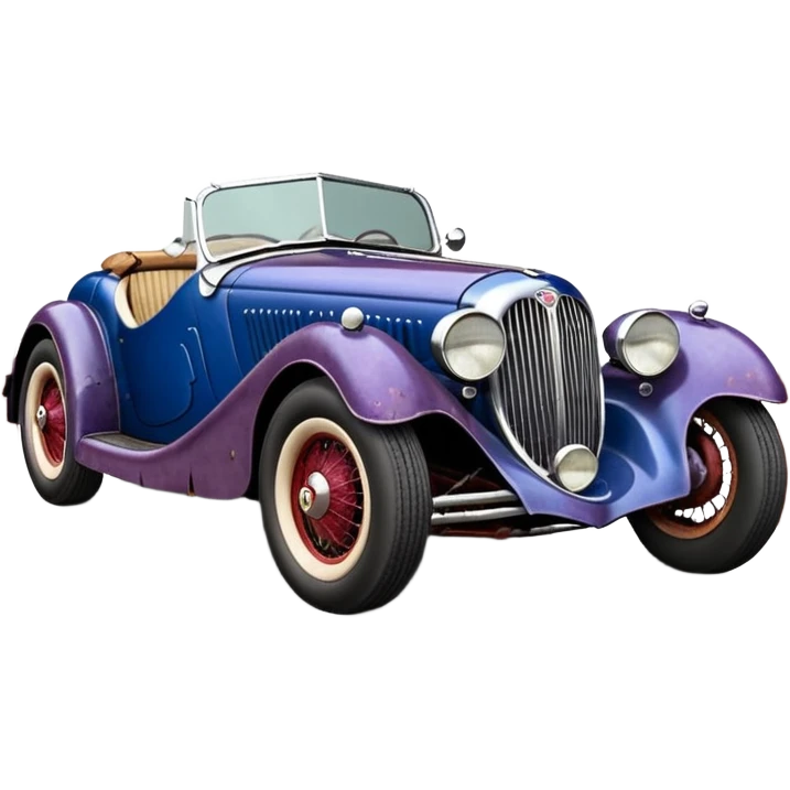 A very fast racing 1934 jaguar roadster rustic old antique rat hot rodded blueberry and cherry pearl mod  emoji