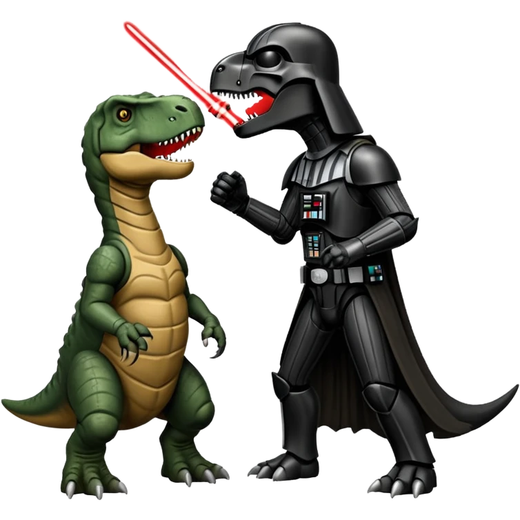 Darth Vader fighting trex emoji