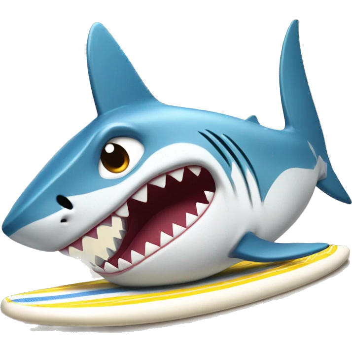 Shark on a surf board emoji