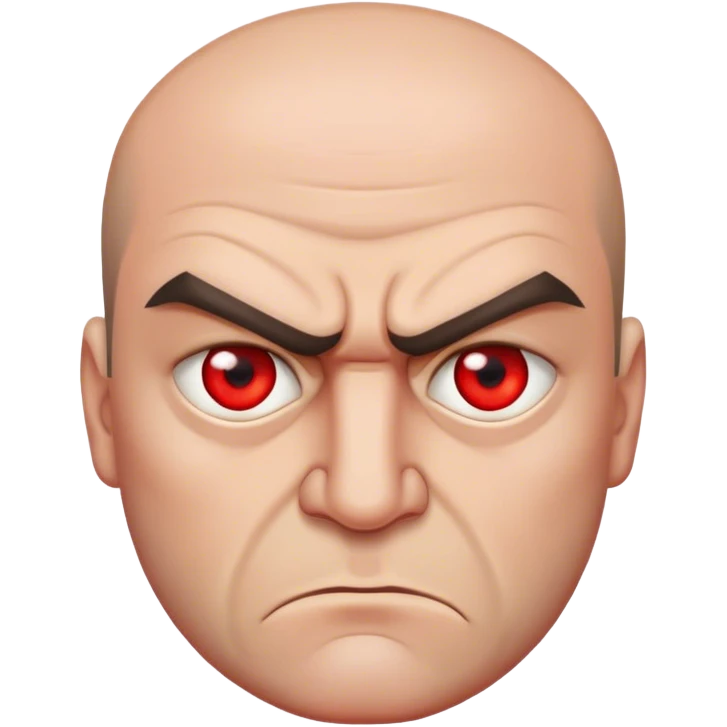 Mean man with red eyes emoji