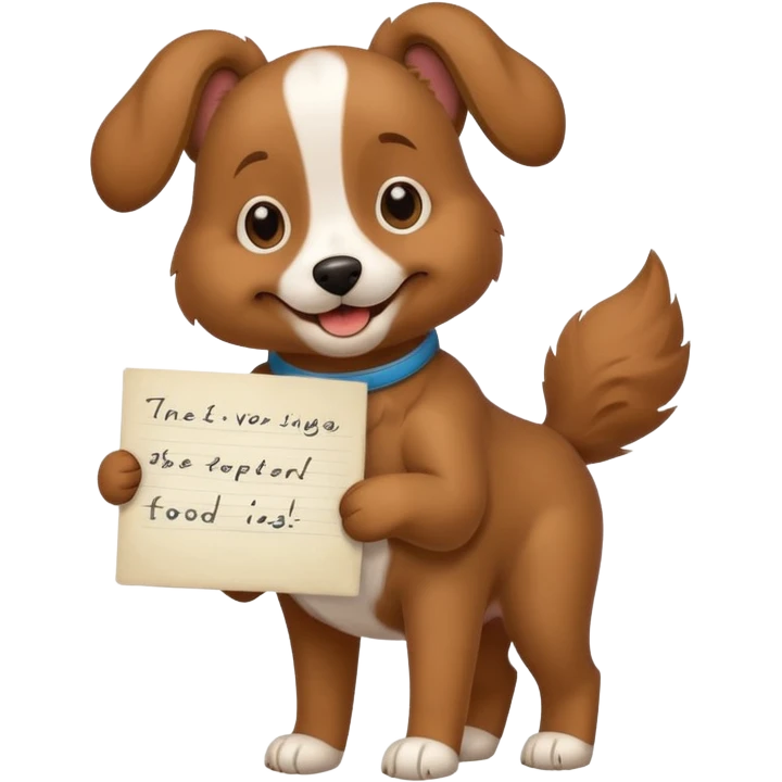 funny dog with full body with note emoji