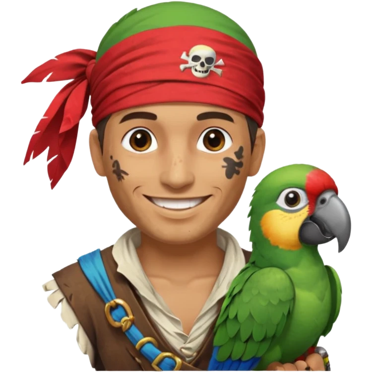 pirate and parrot emoji
