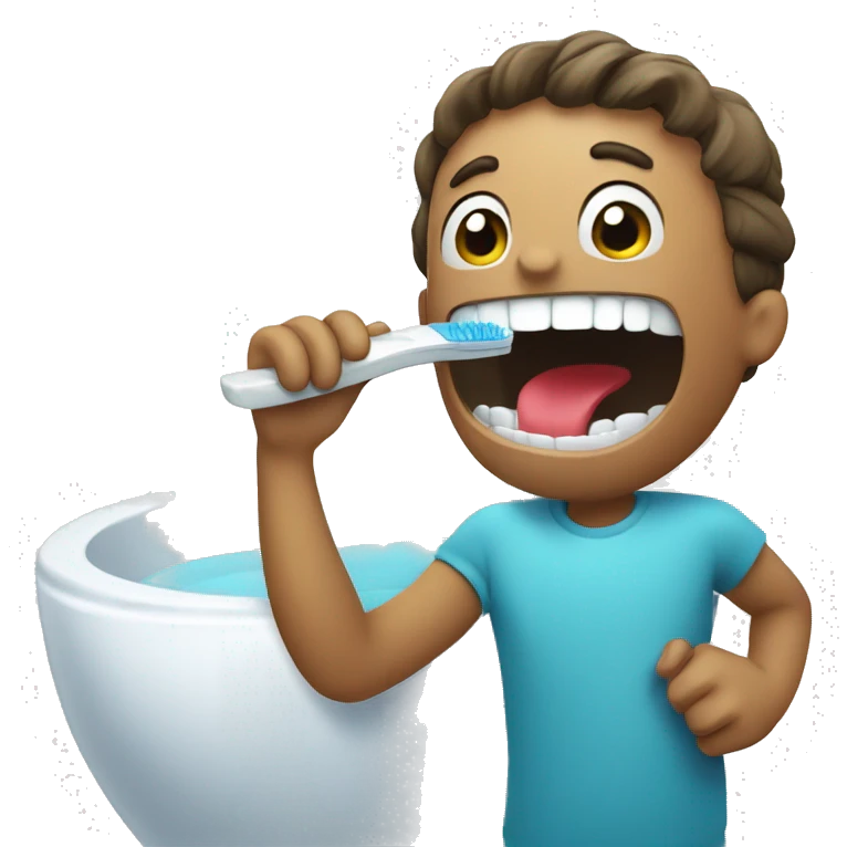 brushing teeth emoji