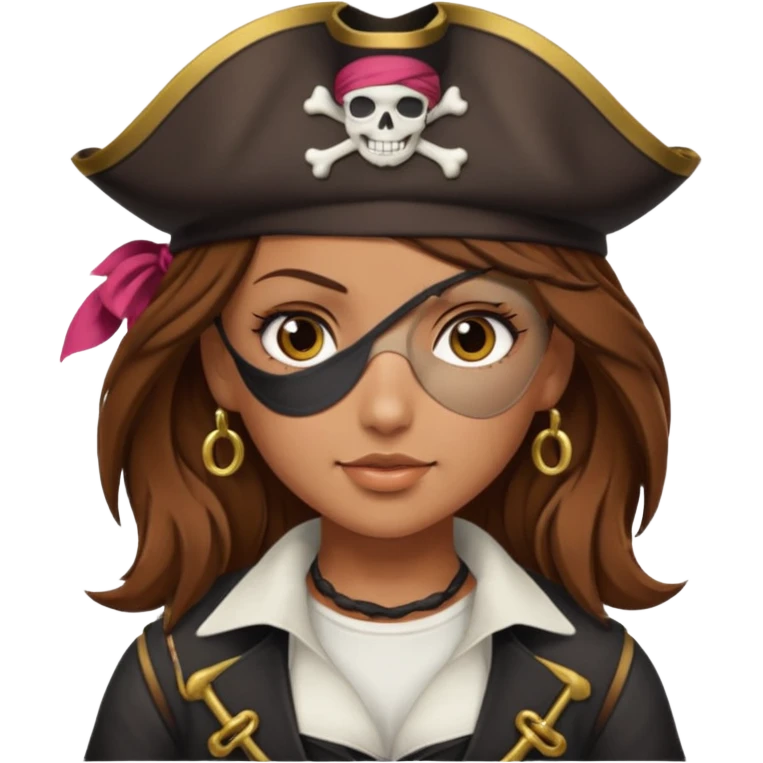 pirate brown busty girl emoji