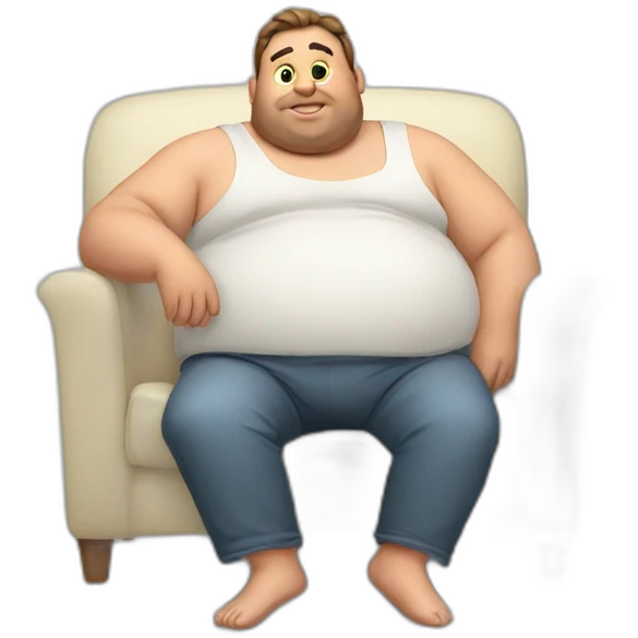 fat guy lazy emoji
