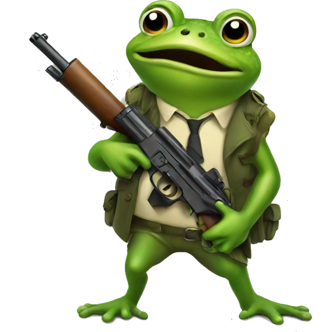 a frog with a gun emoji