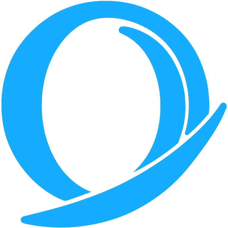 Create a very simple flat color clip art style logo of Opera GX. Use the exact blue color from the reference image. The style should be minimal with no text and a transparent background. emoji