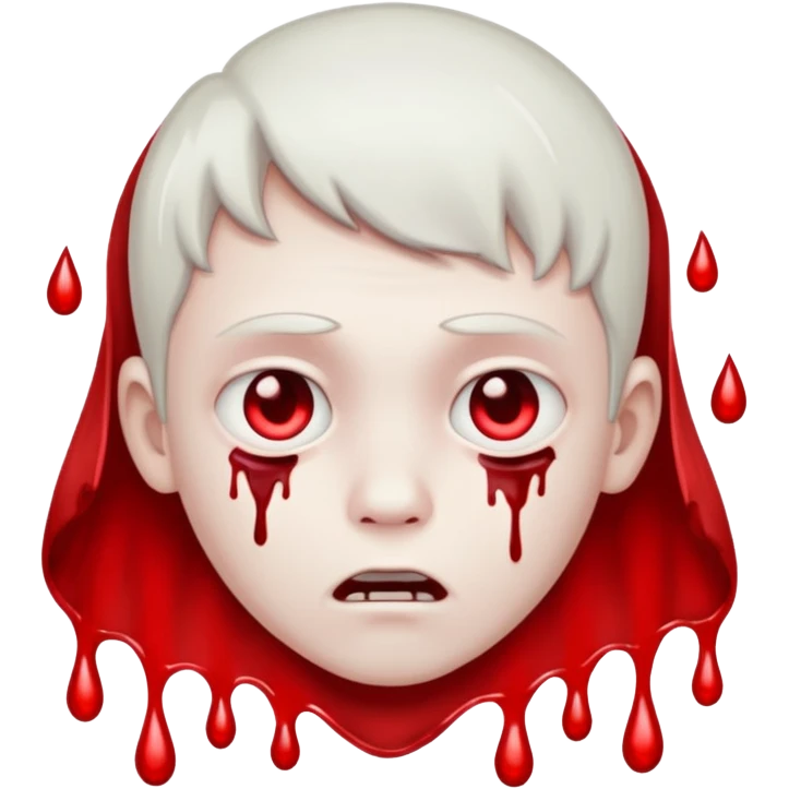 ghost boy face with blood tears emoji