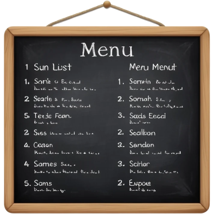 menu list emoji